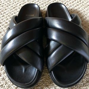 ANINE BING Lizzie  Sandal in Black Leather 37 / 7